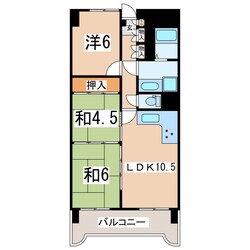 郡山駅 徒歩34分 4階の物件間取画像